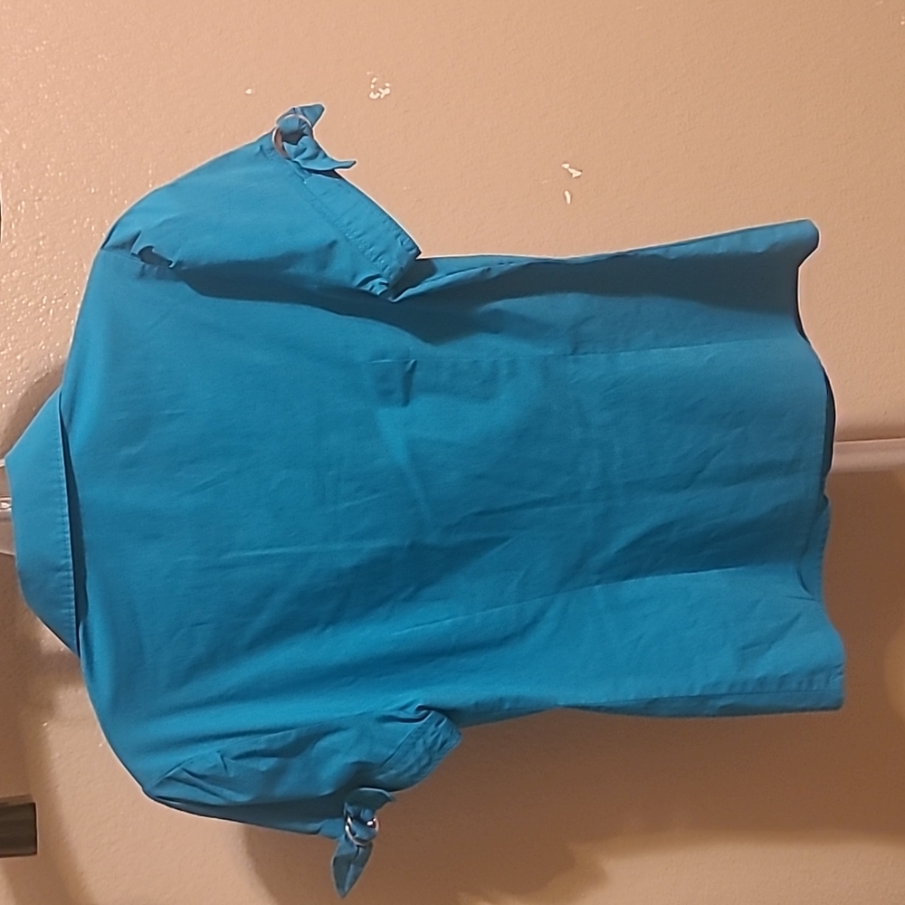 Teal Button-down Top - Picture 2 of 4